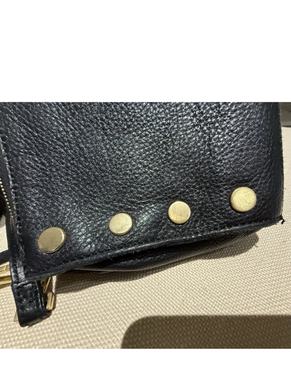 Authentic $495 HAMMIT Montana Clutch Black Leather / Gold Metal Shoulder Bag sm - Picture 13 of 16